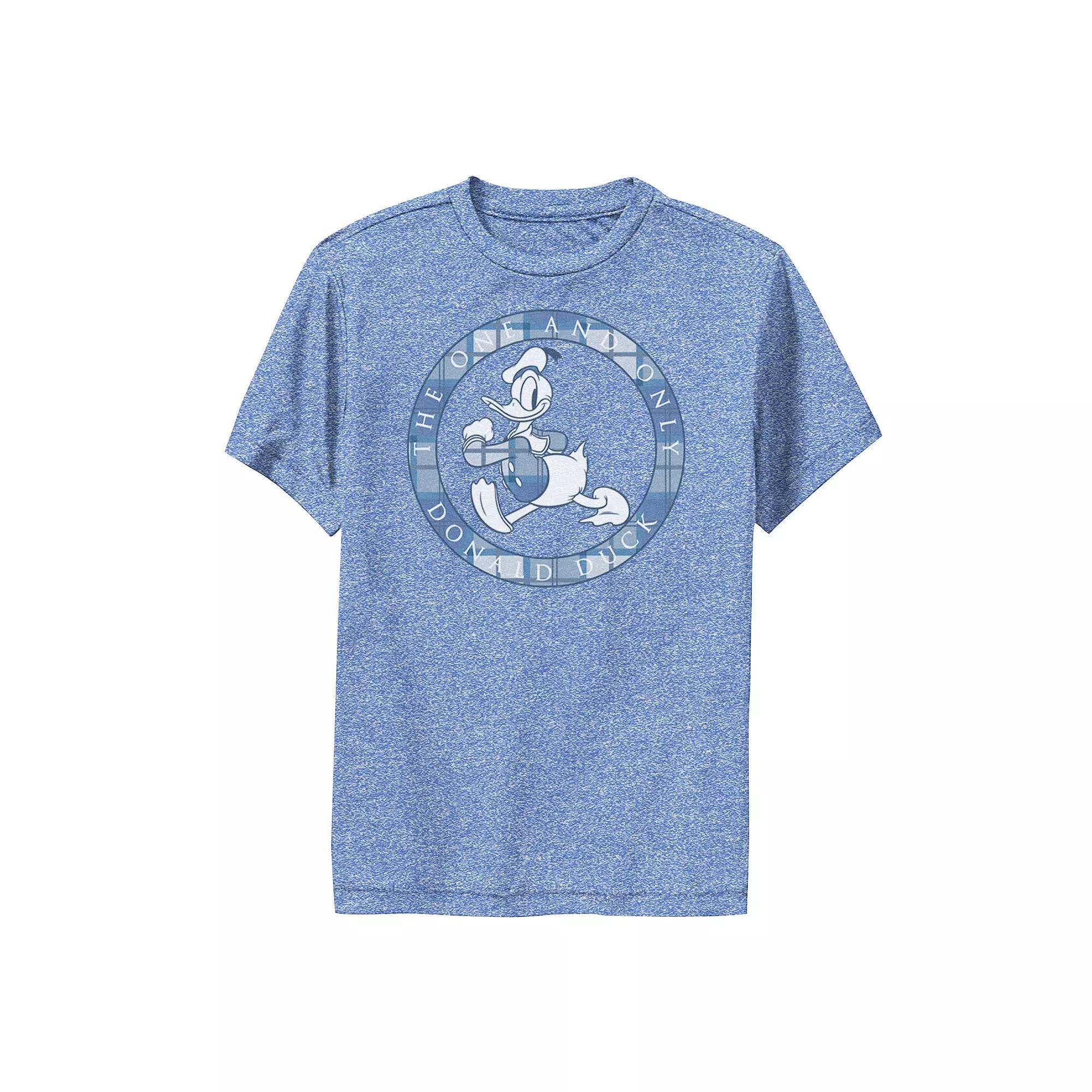 Disney's Donald Duck Boys 6-20 Plaid Portrait Circle Logo Performance Graphic Tee, Boy's,  Product Image