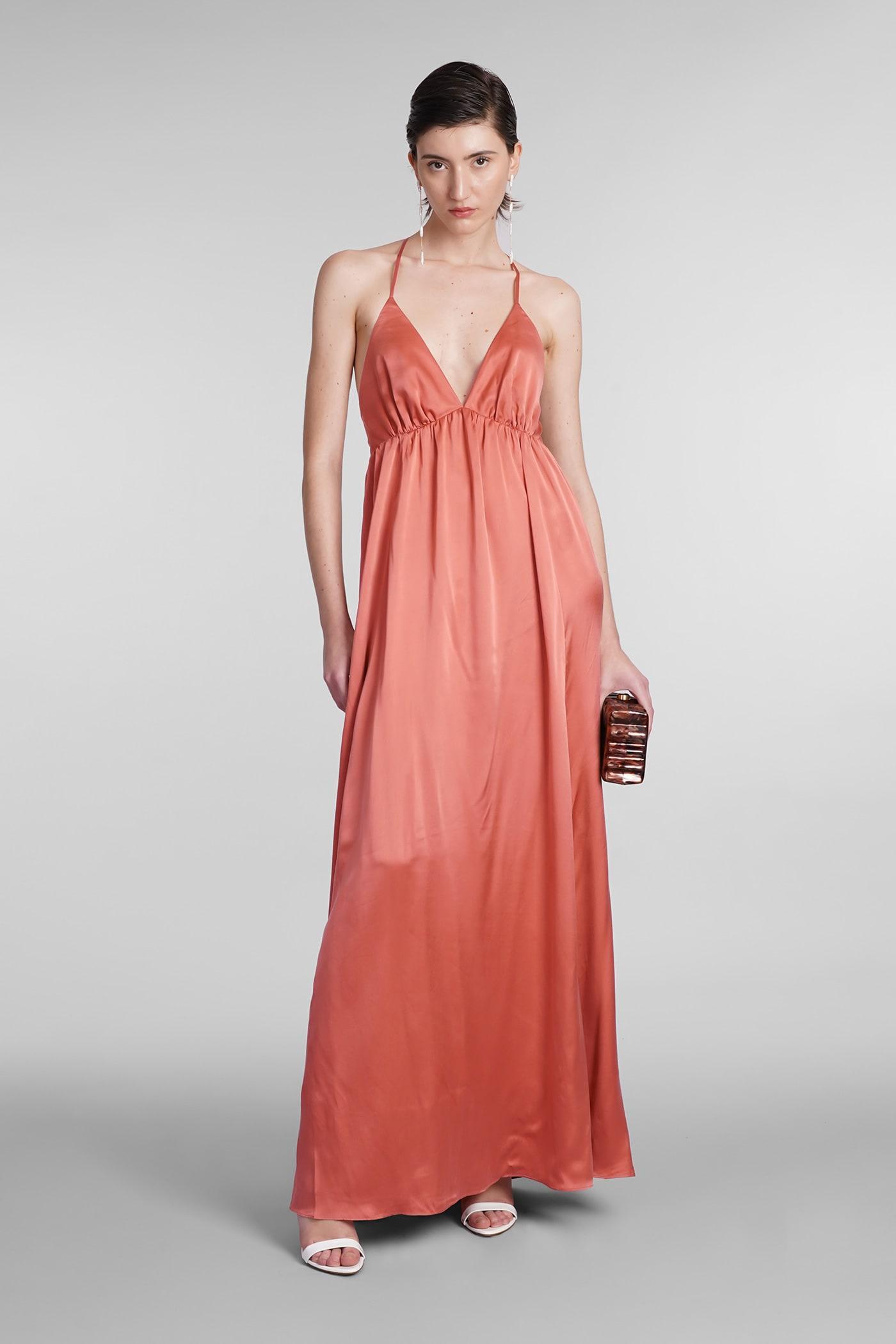 ZIMMERMANN Silk Satin Maxi Dress In Pink Product Image