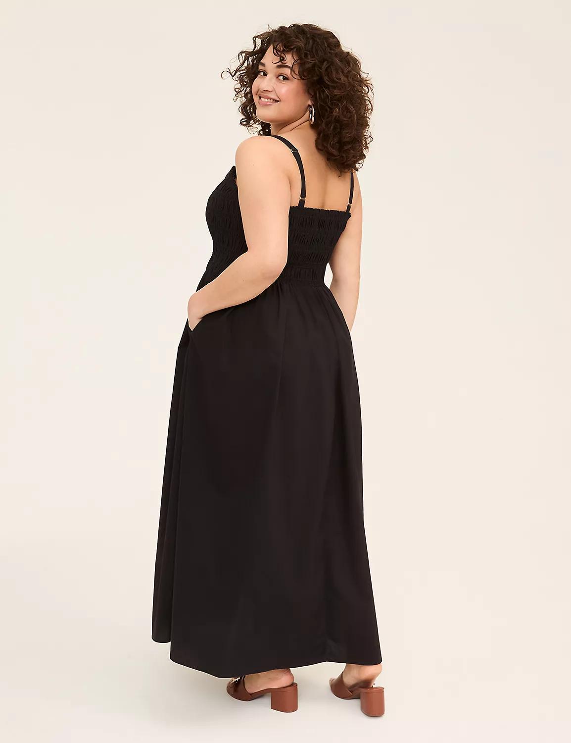 Shirred-Bodice Square-Neck Maxi Dress Product Image