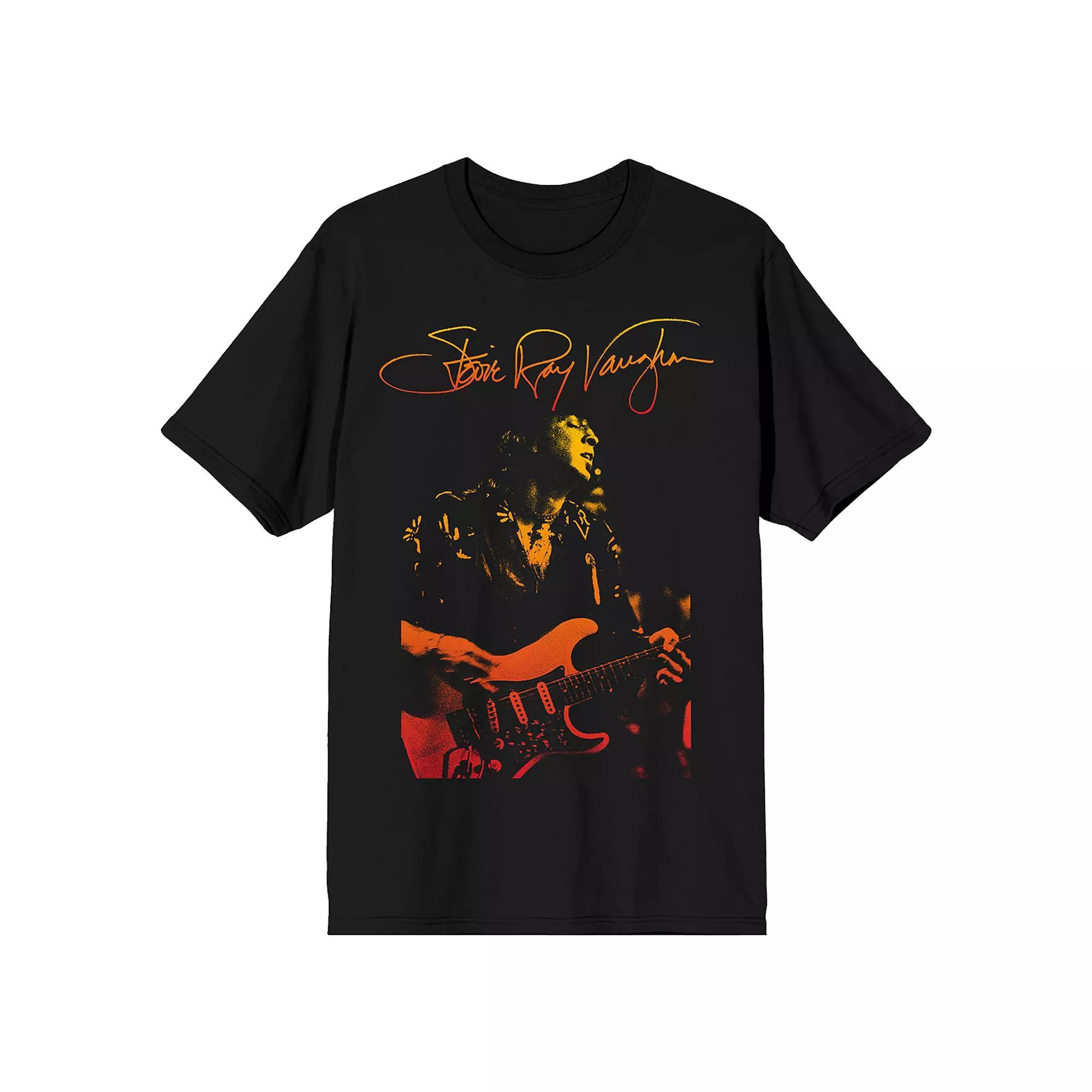 Men's Stevie Ray Vaughan Playing Short Sleeve Graphic T-Shirt, Size: XXL, Black Product Image