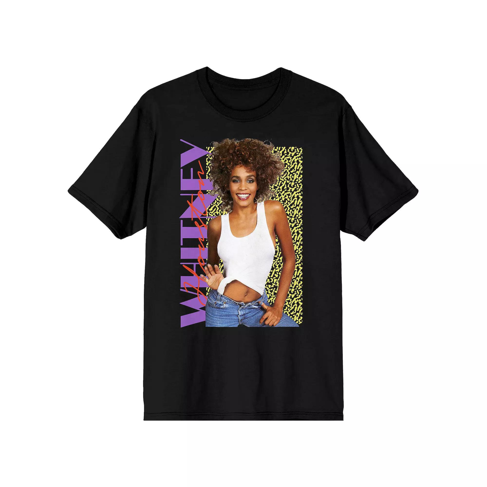 Men's Whitney Houston 90s Script Tee, Size: Large, Black Product Image