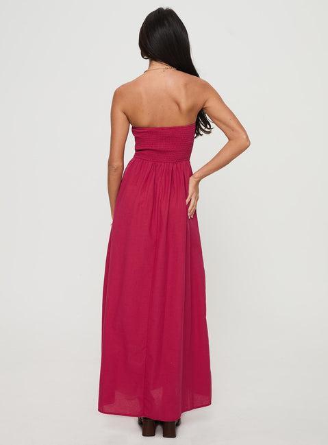 Dayona Strapless Maxi Dress Red Product Image