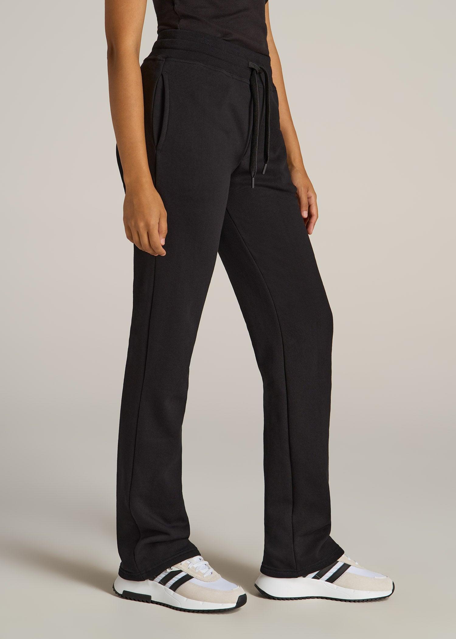 Wearever Fleece Open-Bottom Sweatpants for Tall Women in Black Product Image