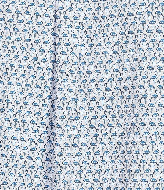 Caribbean Isle Breeze Performance Stretch Mini Flamingo Print Short Sleeve Woven Shirt Product Image