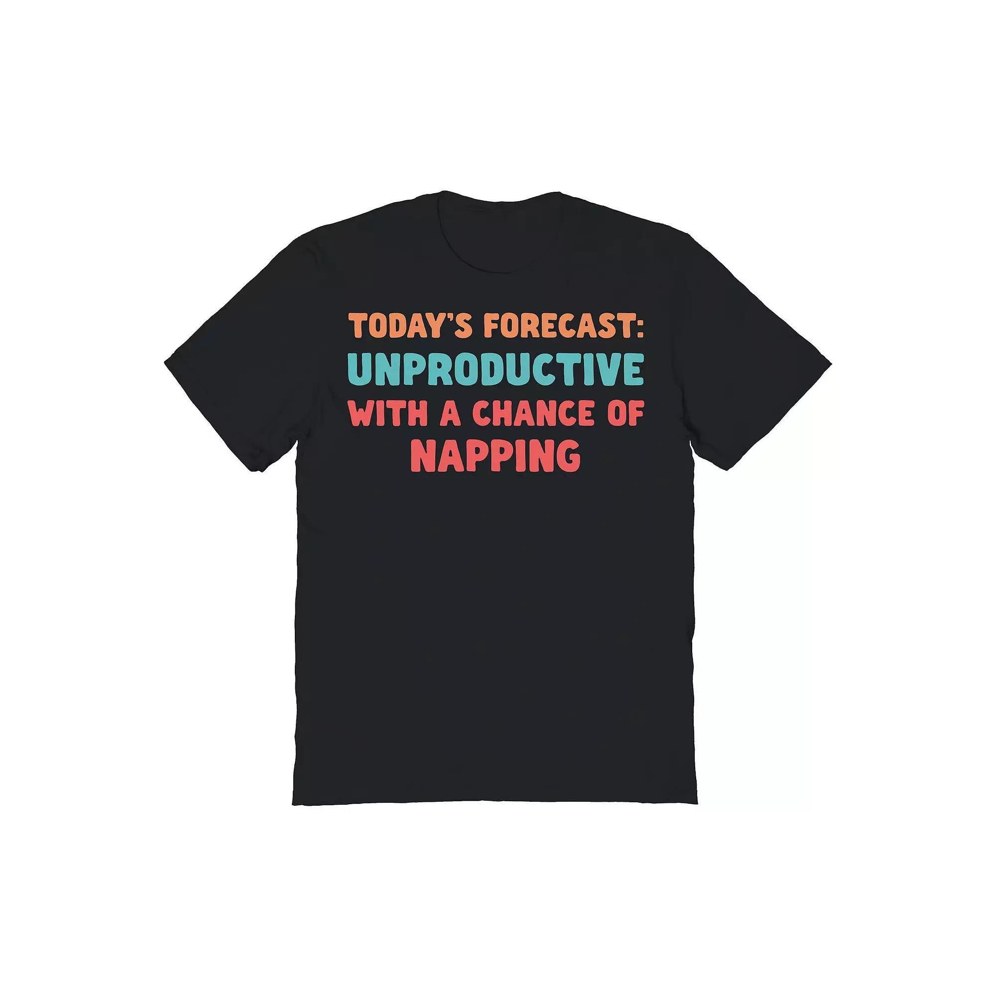 Men's COLAB89 by Threadless Todays Forecast Unproductive With Nap Graphic Tee, Size: XXL, Black Product Image