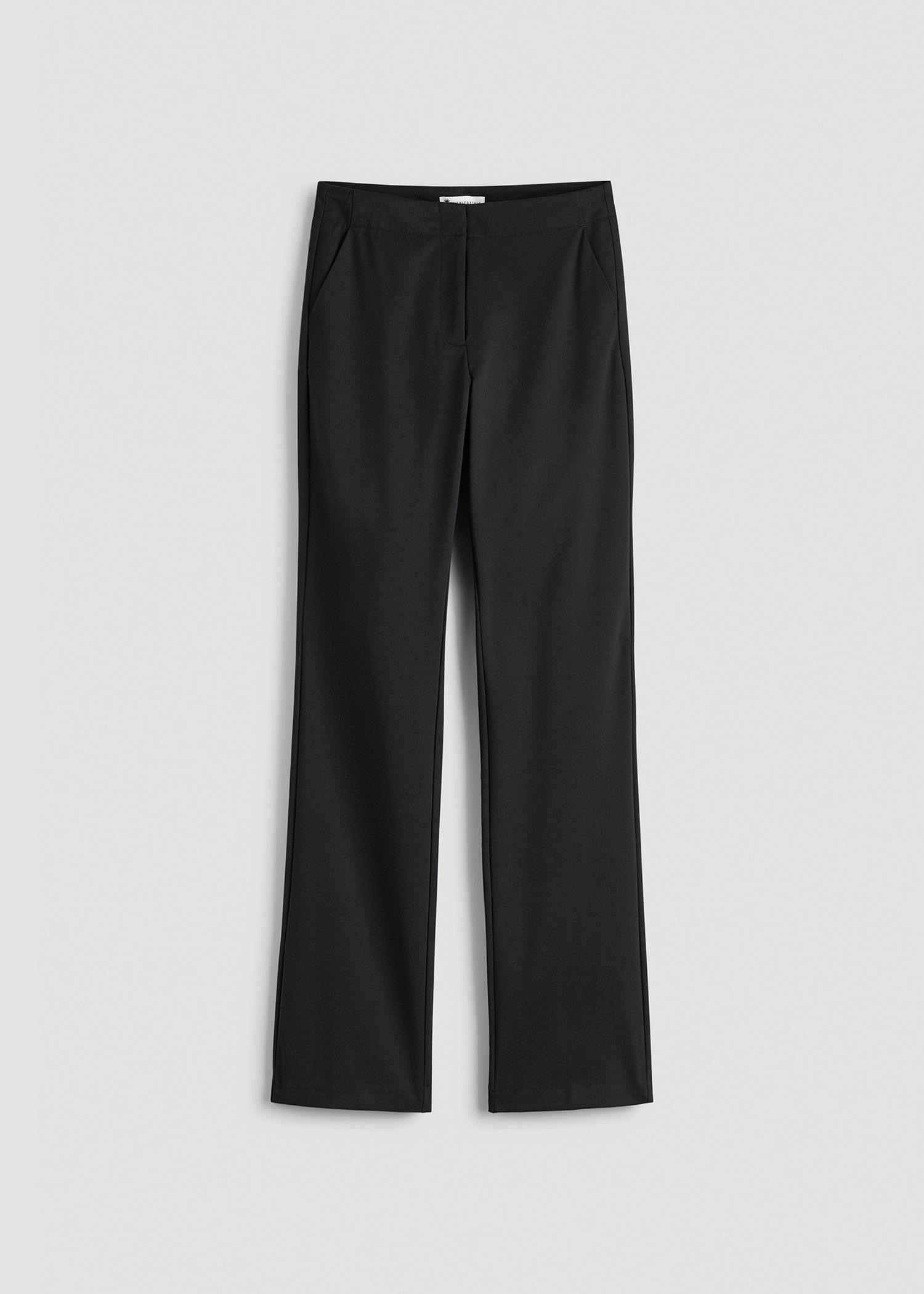 Slim Straight Leg Dress Pants for Tall Women in Black Female Product Image
