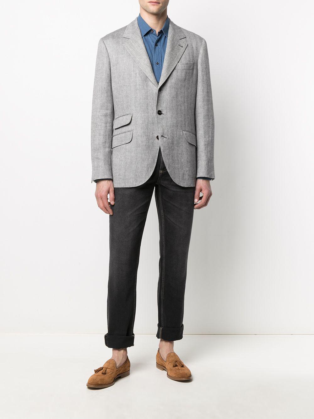 single breasted herringbone blazer Product Image