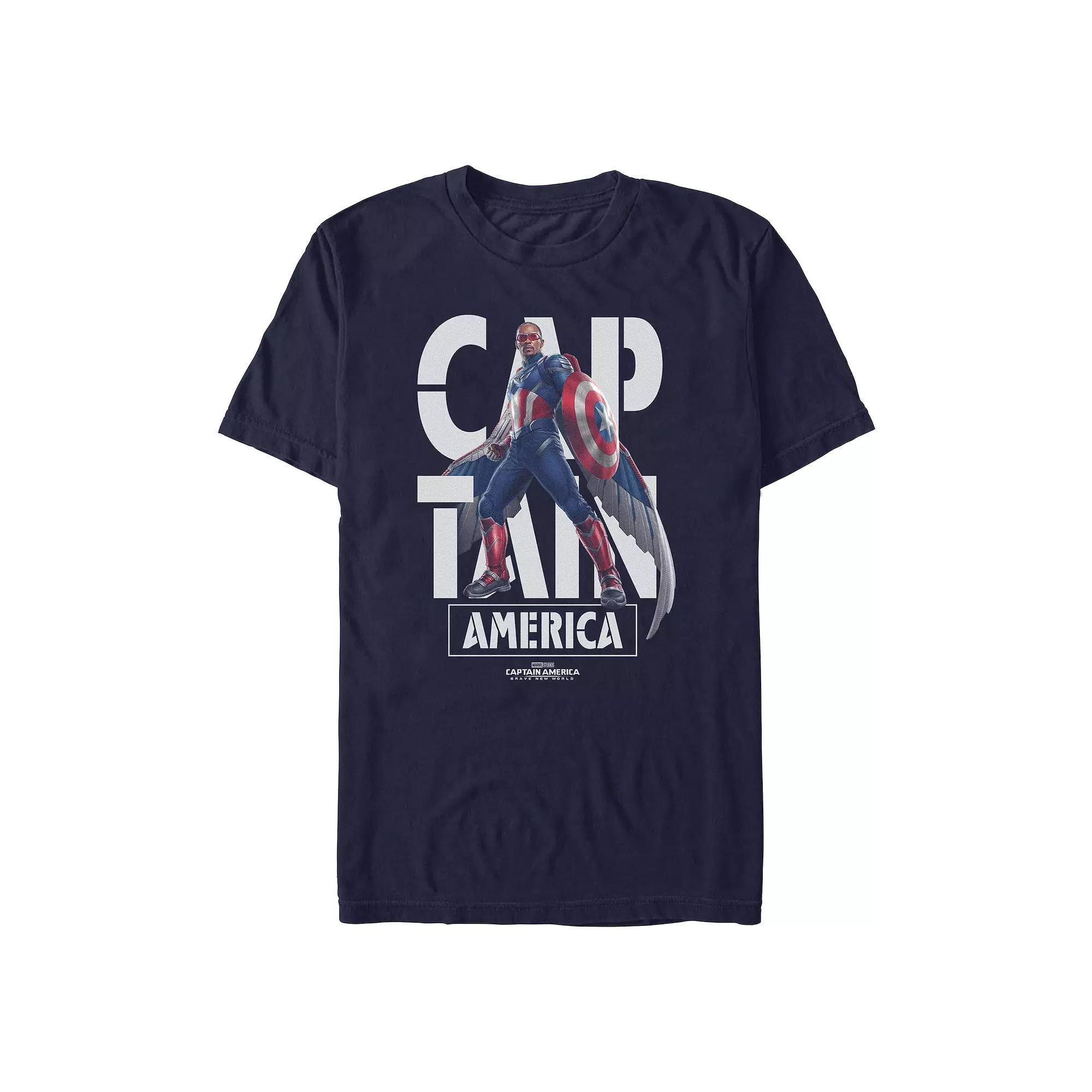 Men's Marvel Captain America Brave New World Wingsuit Poster Graphic Tee,  Product Image