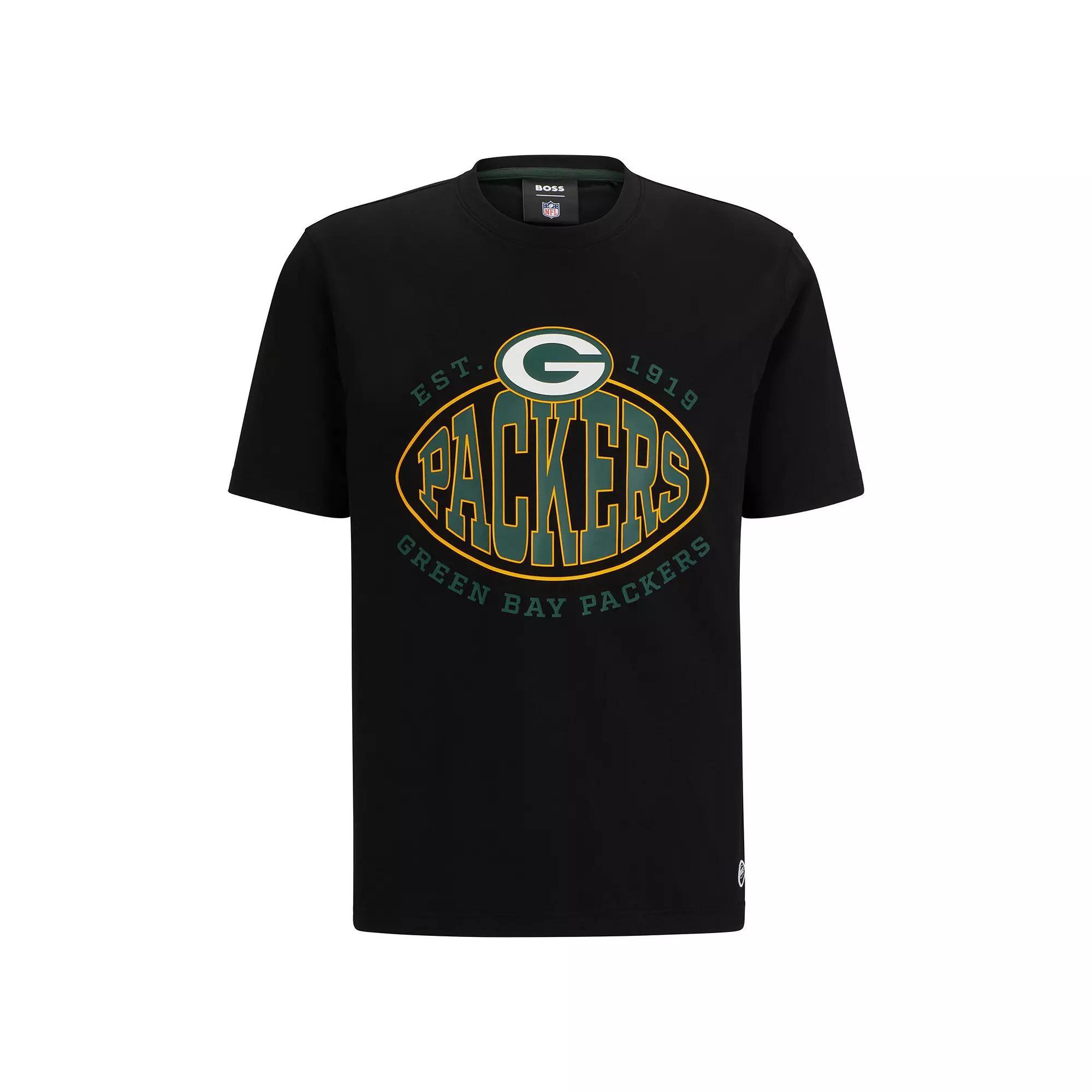Men's BOSS X NFL Black Green Bay Packers Trap T-Shirt,  Product Image