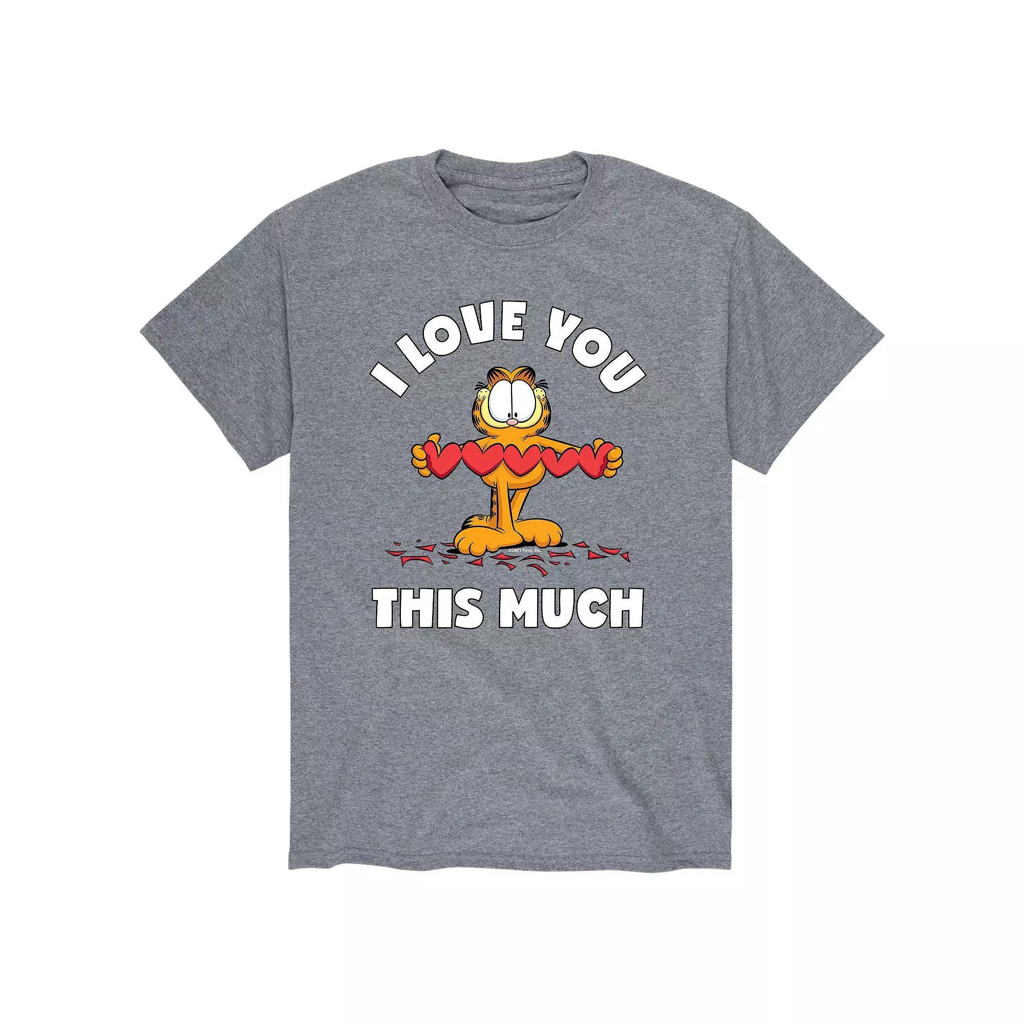 Men's Garfield Love You So Much Tee, Size: Large, Gray Product Image