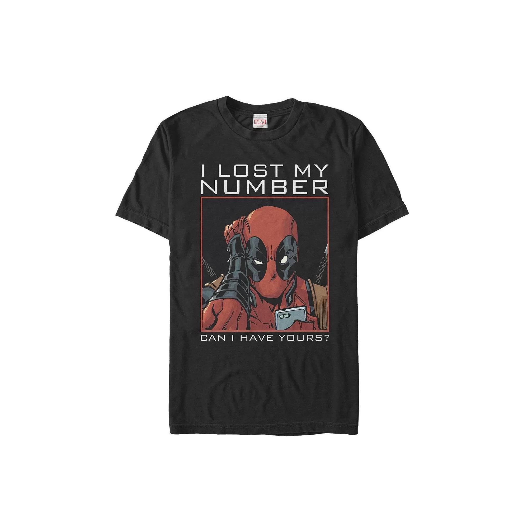 Men's Marvel Comics Deadpool "I Lost My Number" Tee, Size: Small, Black Product Image