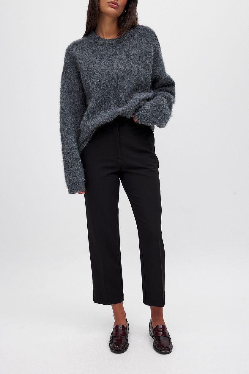 High Rise Cropped Suit Pants Product Image