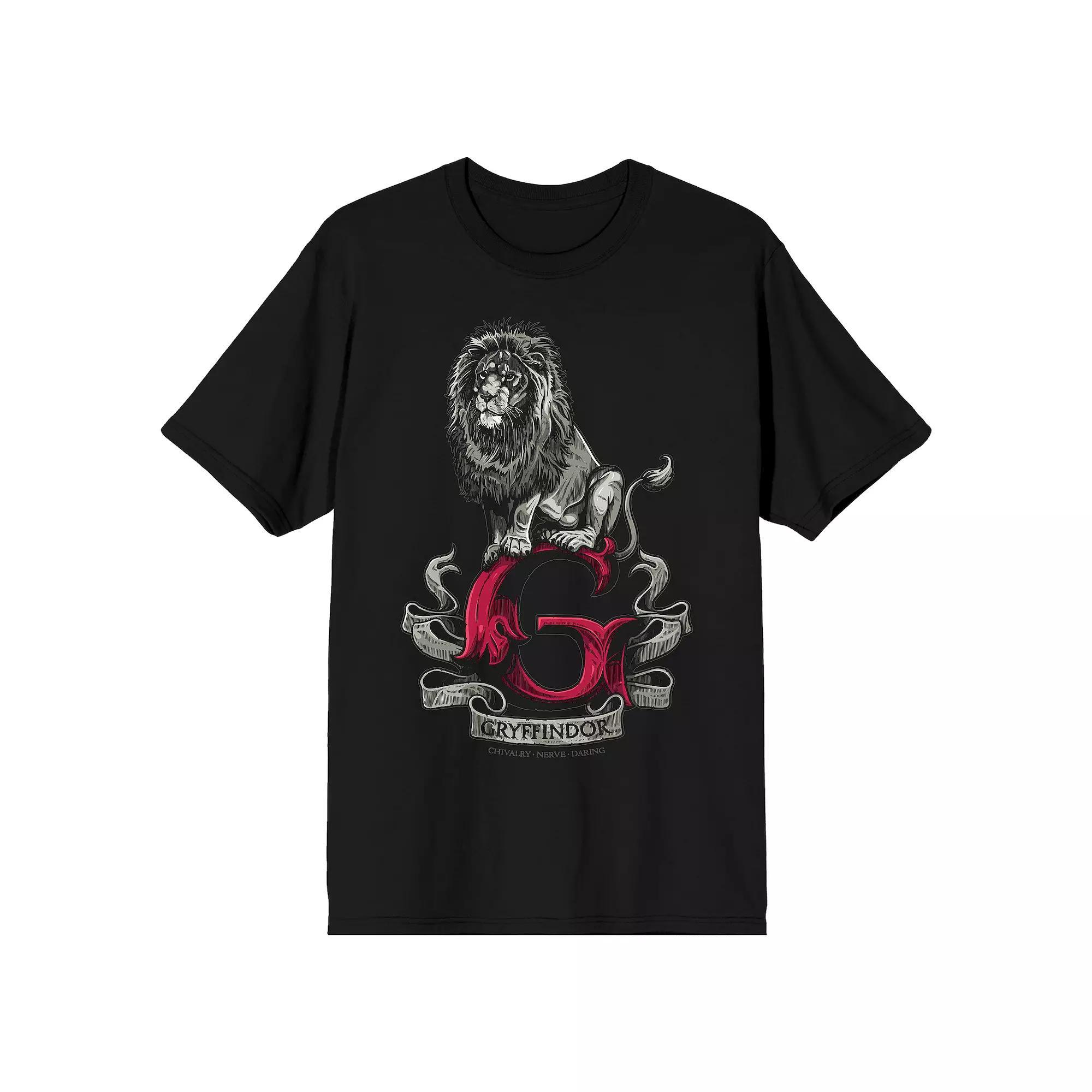 Men's Harry Potter Gryffindor Lion Tee, Size: XXL, Black Product Image