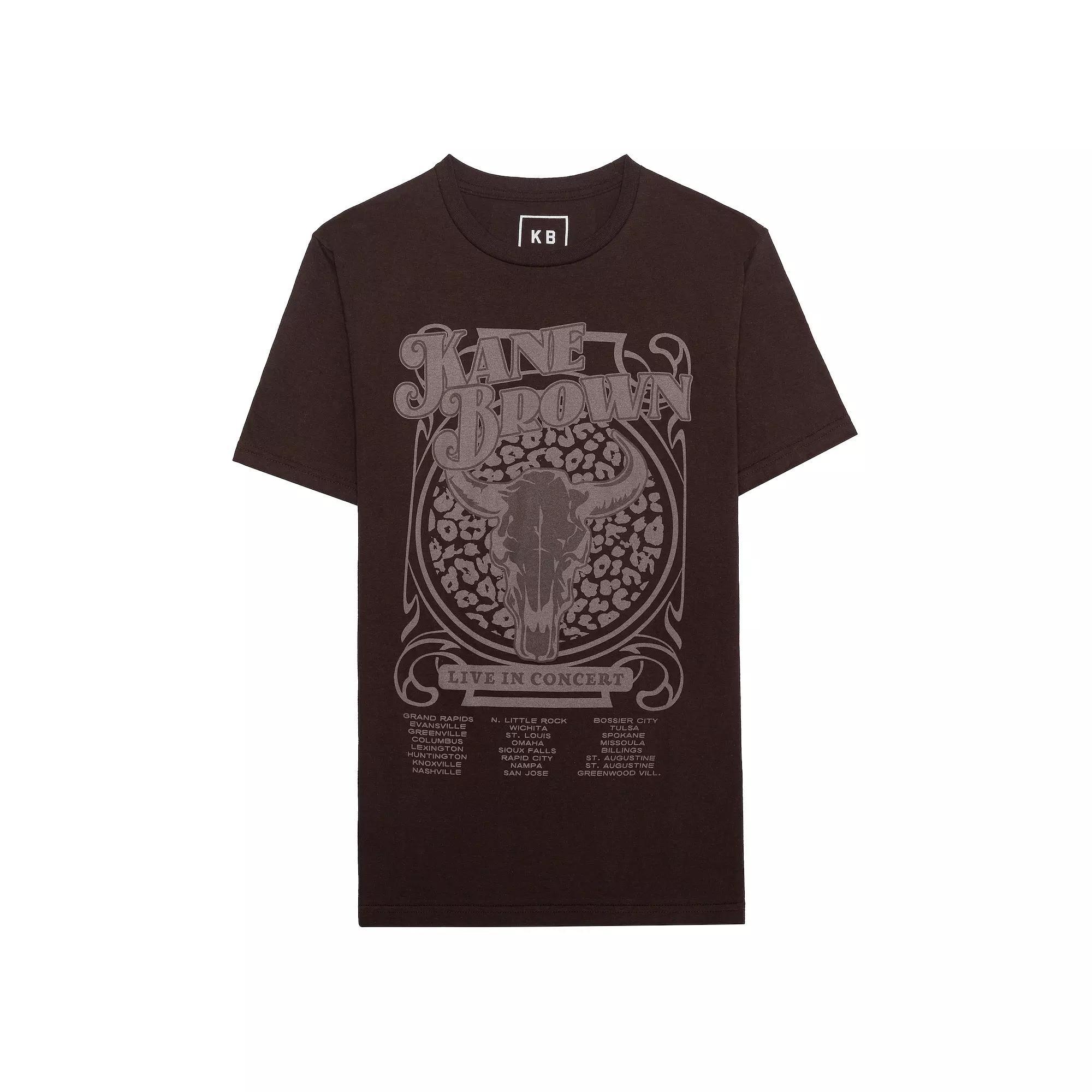 Men's Kane Brown Wild Skull Graphic Tee, Size: Large, Dark Brown Product Image