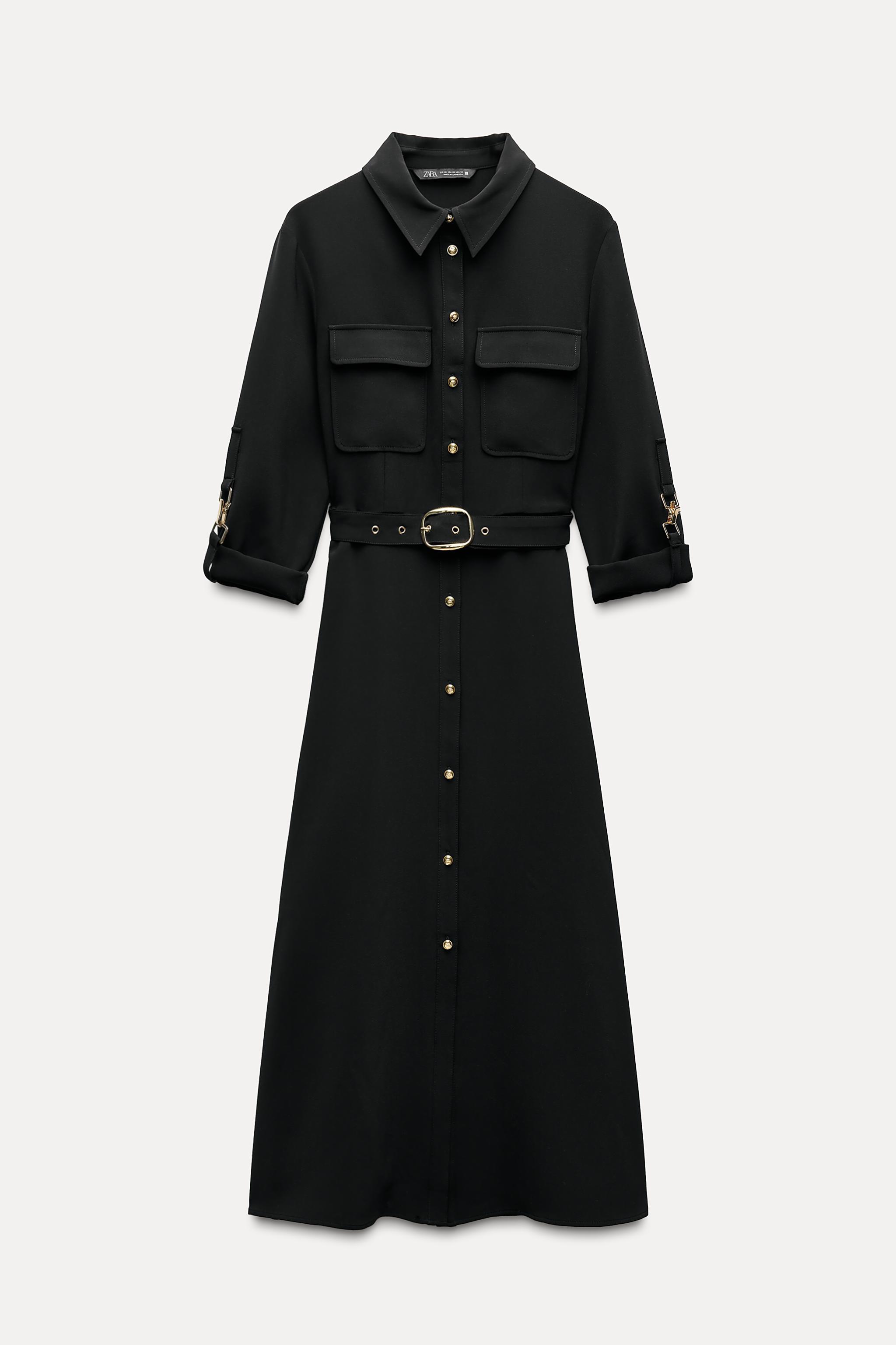 BELTED MIDI DRESS Product Image