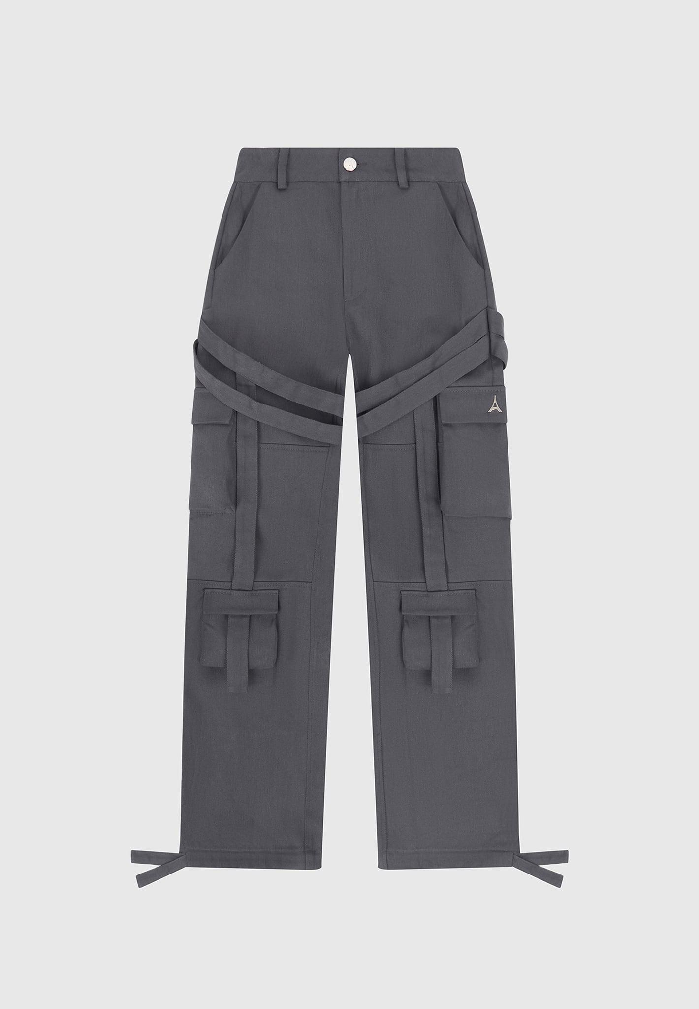 Strap Detail Cargo Pants - Grey Female Product Image