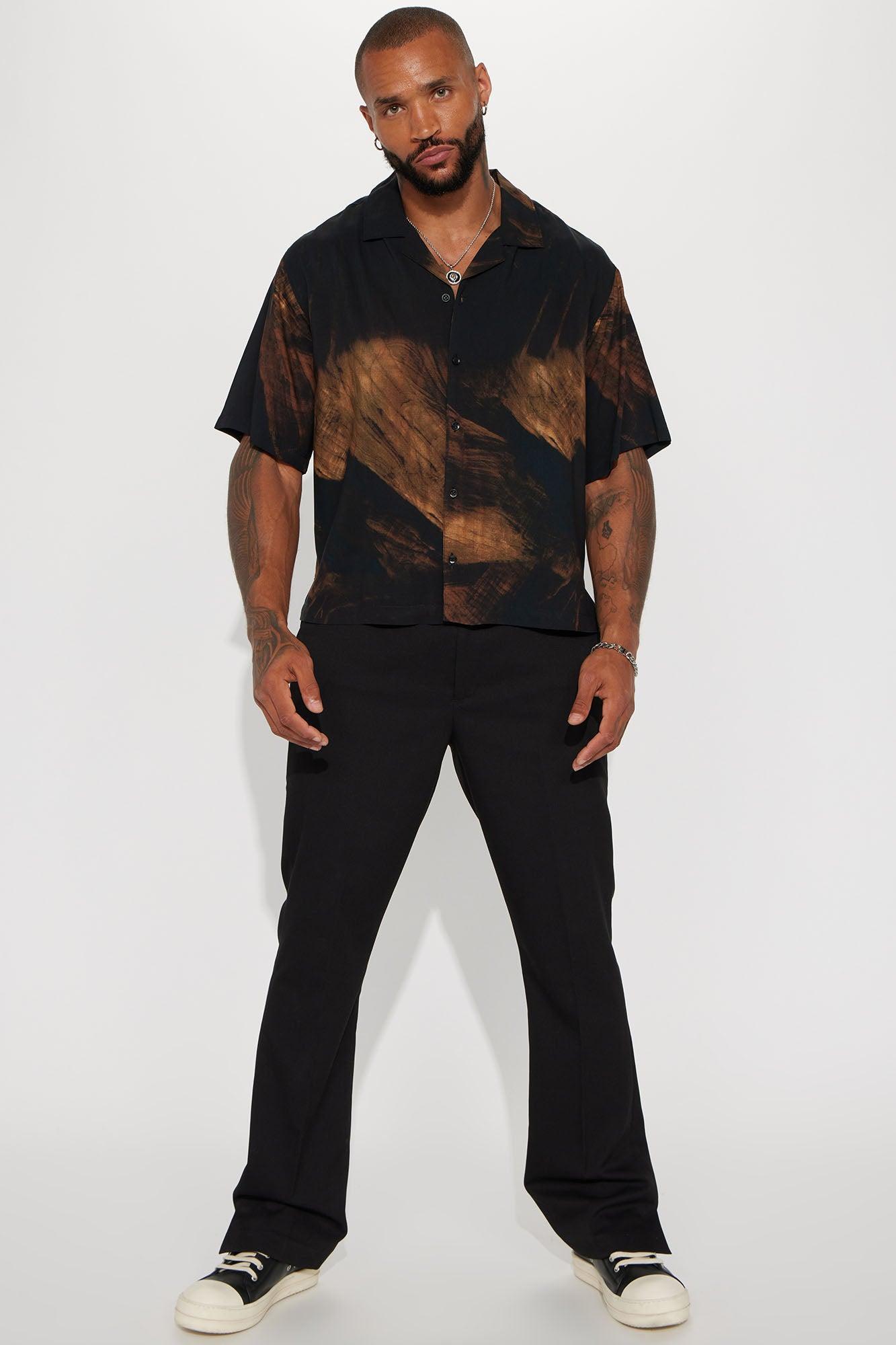 On The Horizon Short Sleeve Button Up - Black/combo Product Image