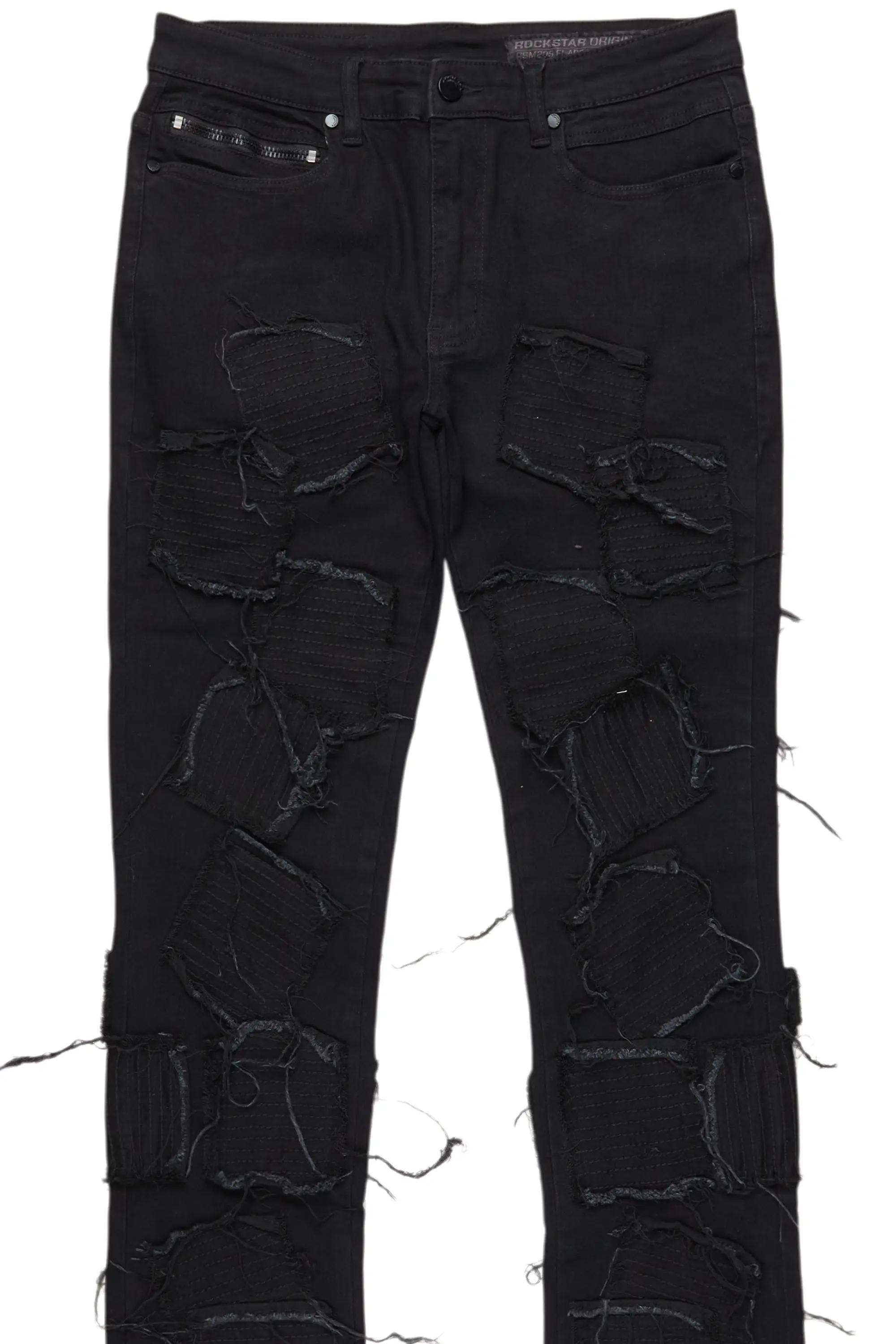 Gawel Jet Black Stacked Flare Jean Male Product Image