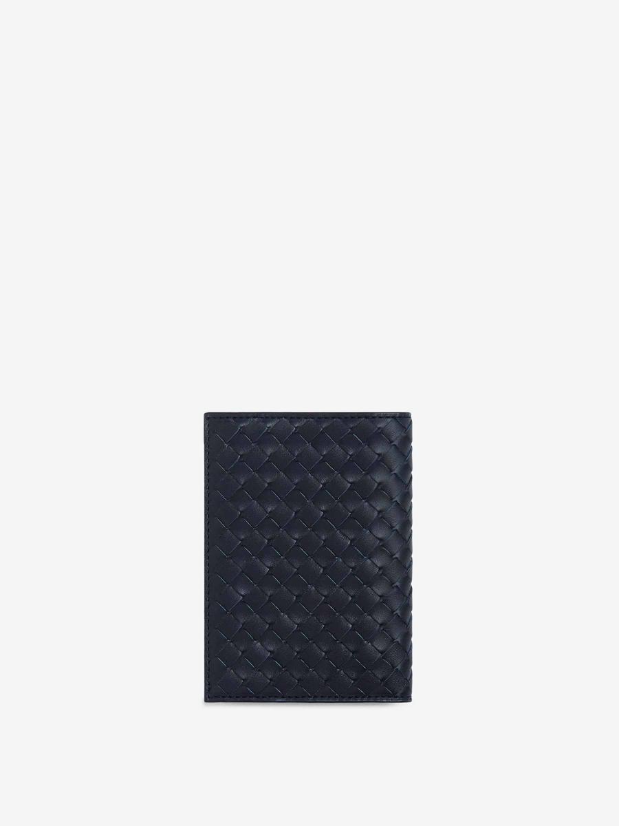 BOTTEGA VENETA Intrecciato Passport Wallet In Blue Product Image