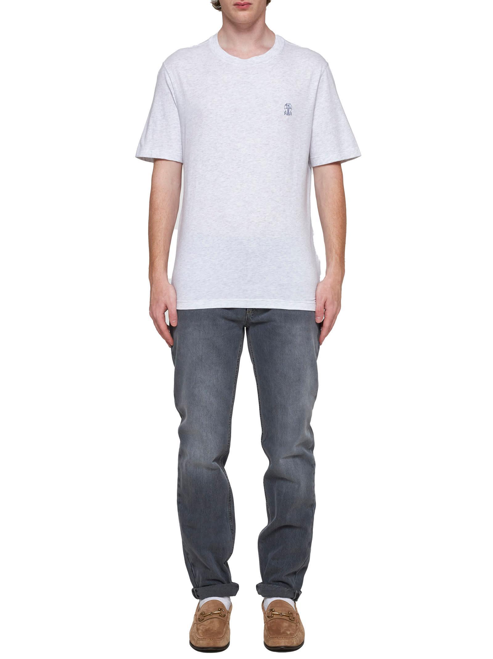 BRUNELLO CUCINELLI T-shirts In Light Grey Product Image