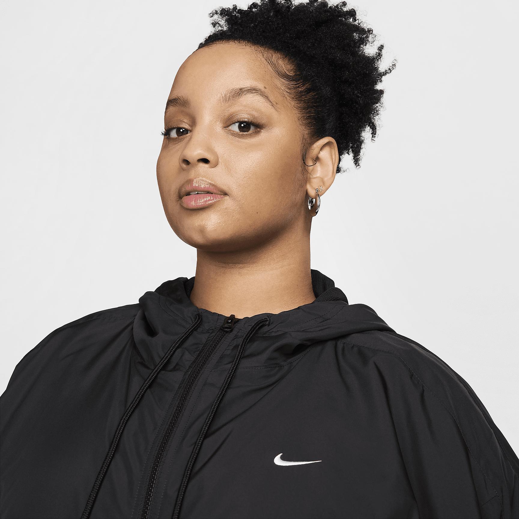 Womens Nike Sportswear Classic Wovens Loose UV Hooded Jacket (Plus Size) | FV6300-010 Product Image
