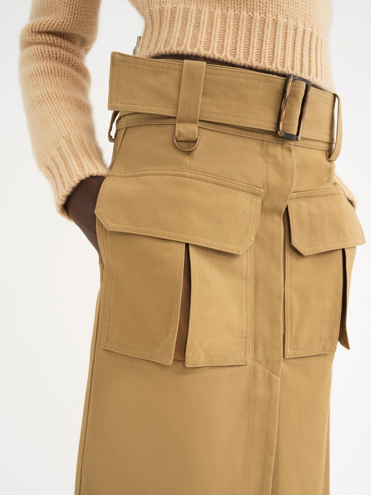 Saharienne midi skirt in cotton gabardine Product Image