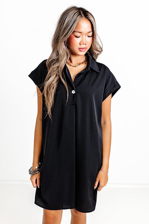 Effortless Radiance Shift Dress in Black Product Image