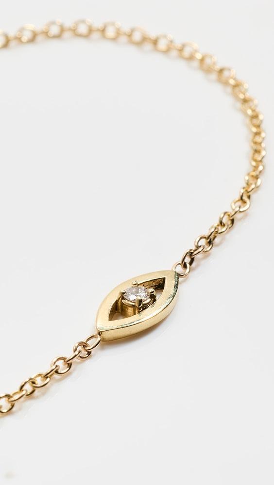 Jennifer Meyer Jewelry 18k Mini Open Evil Eye Bracelet with Diamond | Shopbop Product Image