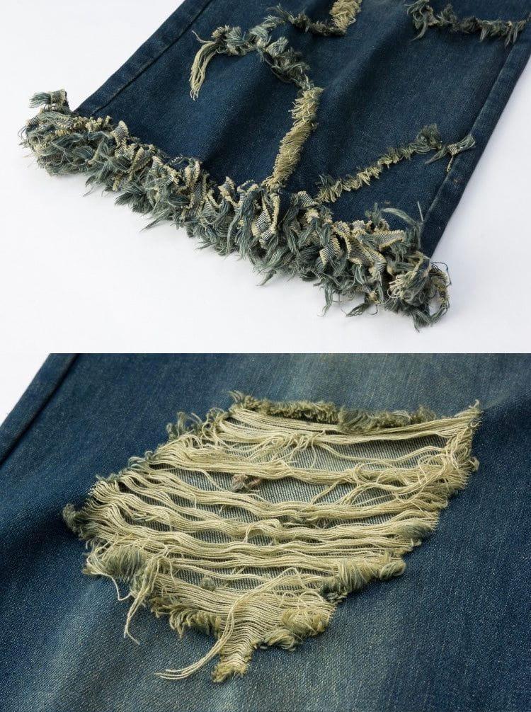 Aelfric Eden Distressed Fringe Star Jeans Product Image