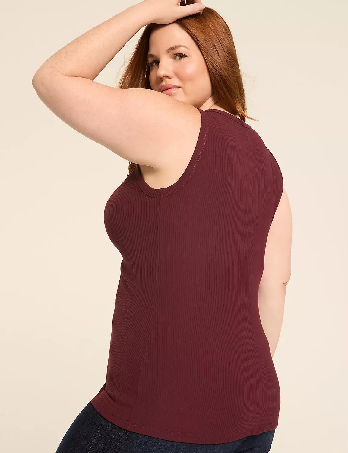 High-Neck Rib Tank Product Image