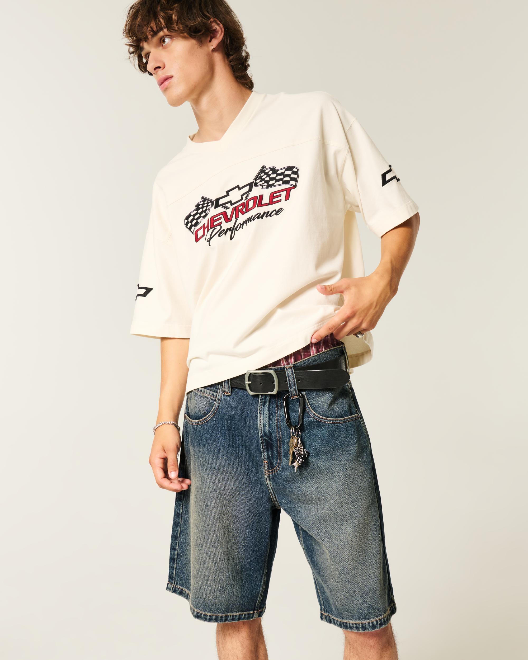 Baggy Denim Cargo Shorts Product Image