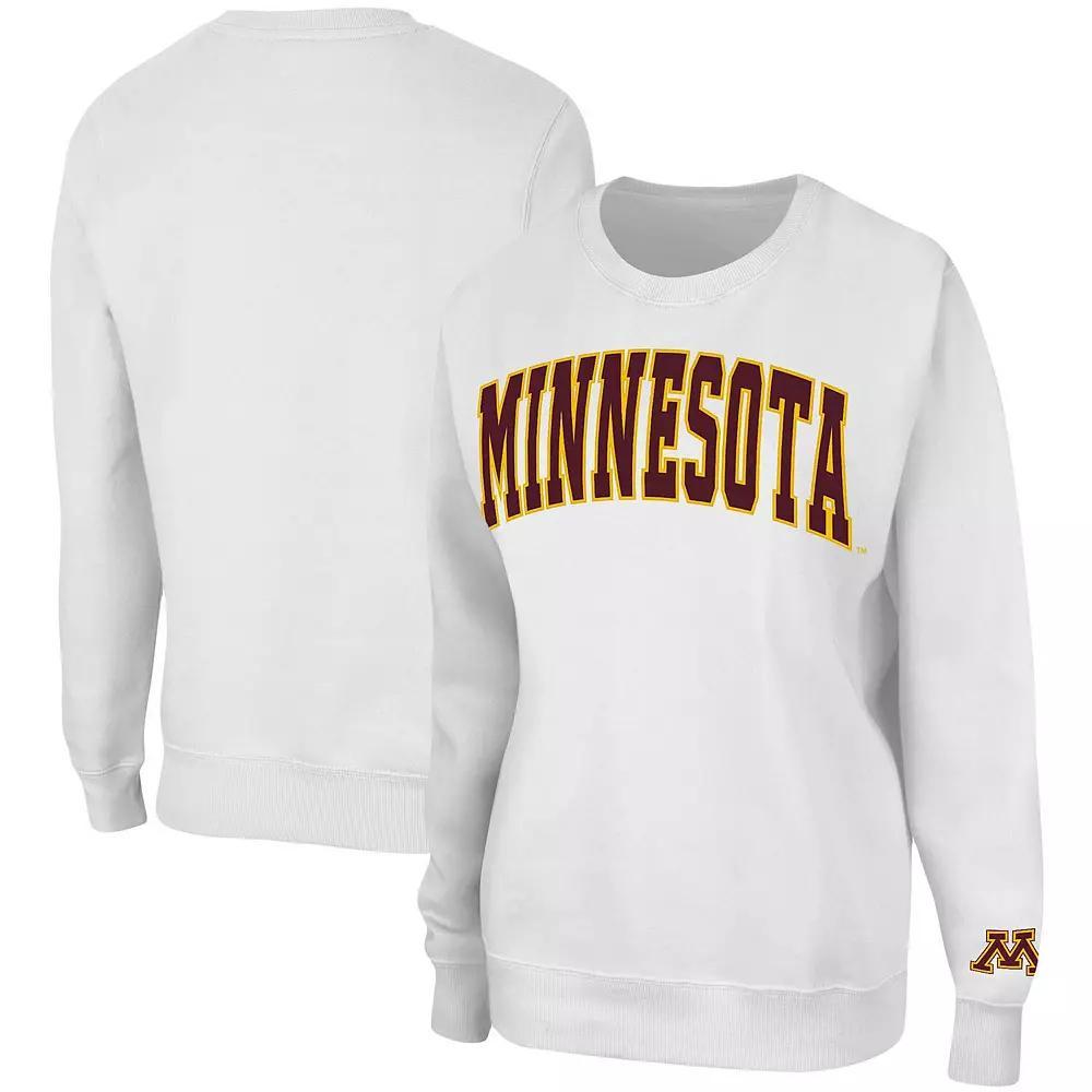 Women's Colosseum White Minnesota Golden Gophers Campanile Pullover Sweatshirt,  Product Image