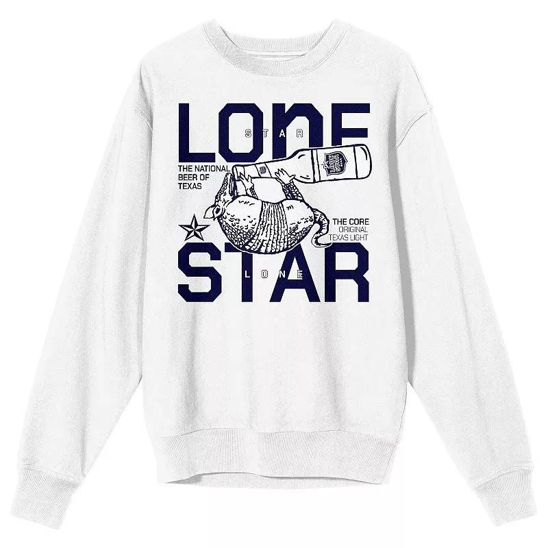 Men's Lone Star Beer Armadillo Drinking Long Sleeve Graphic Tee, Size: XXL, White Product Image