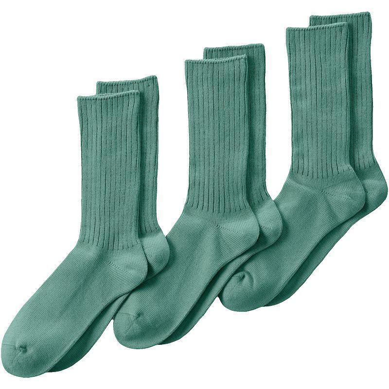 Men's Lands' End Crew Socks 3-Pack,  Product Image