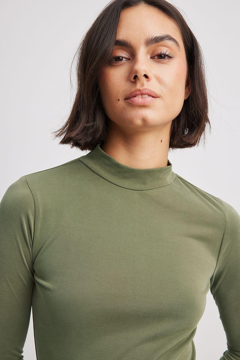 Turtleneck Jersey Top Product Image