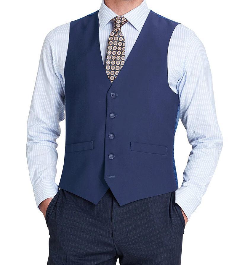 Vanderbilt Collection  - Classic Dress Vest 5 Buttons Regular Fit In Blue Product Image