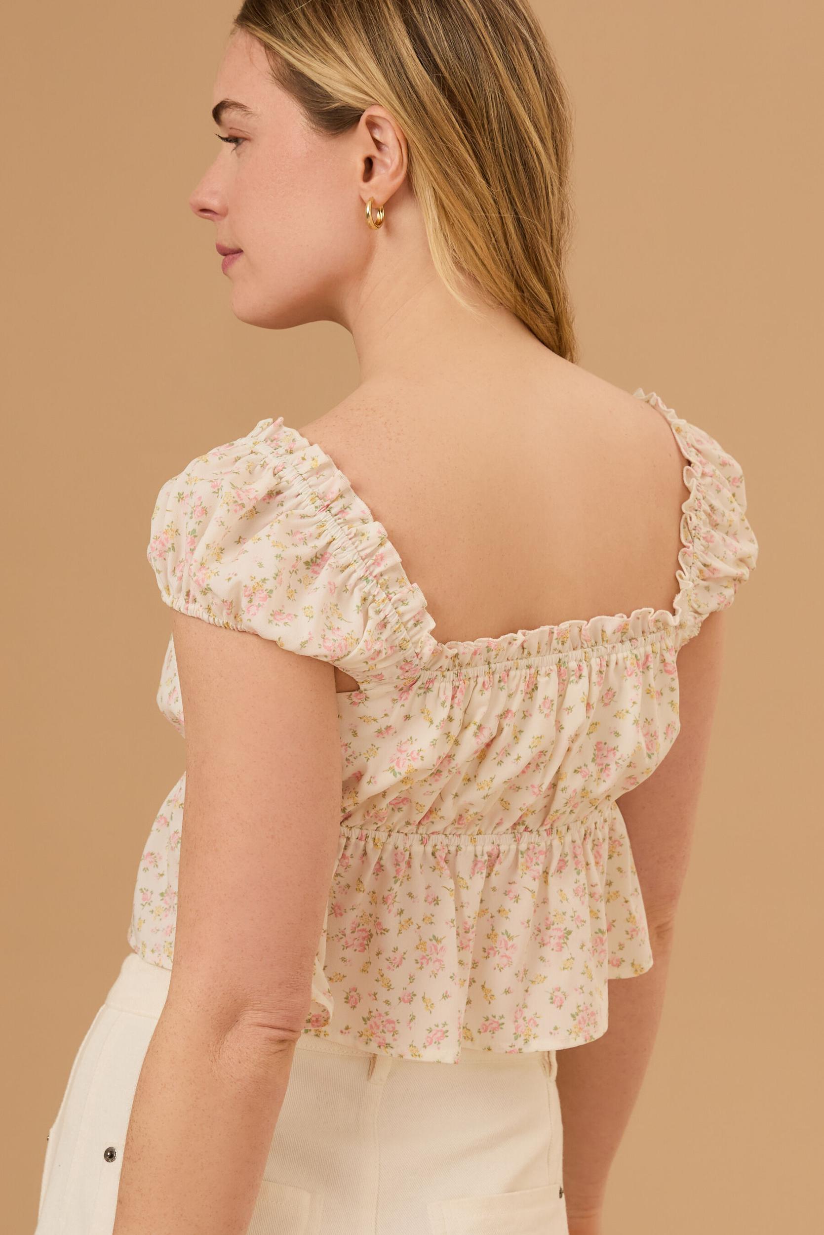 Talia Tie Front Floral Top Product Image