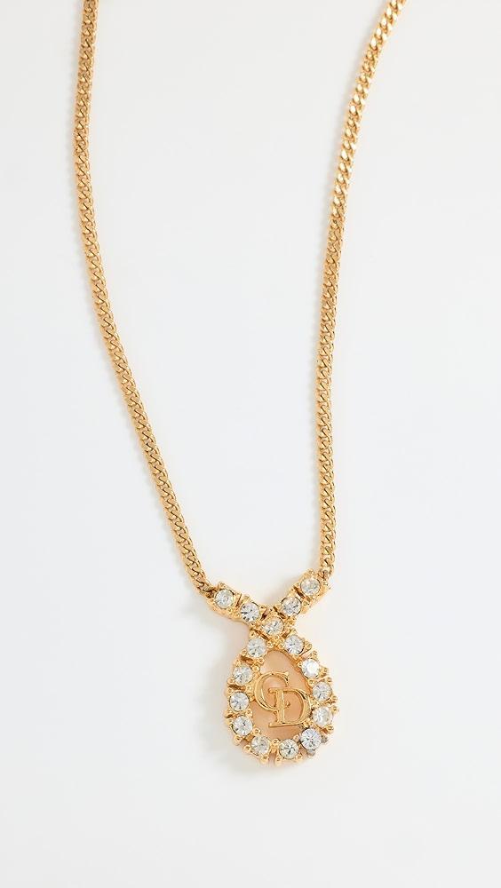 What Goes Around Comes Around Dior Gold Crystal CD Necklace | Shopbop Product Image