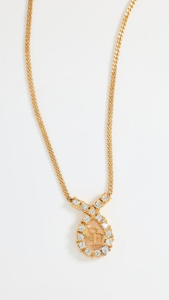 What Goes Around Comes Around Dior Gold Crystal CD Necklace | Shopbop Product Image