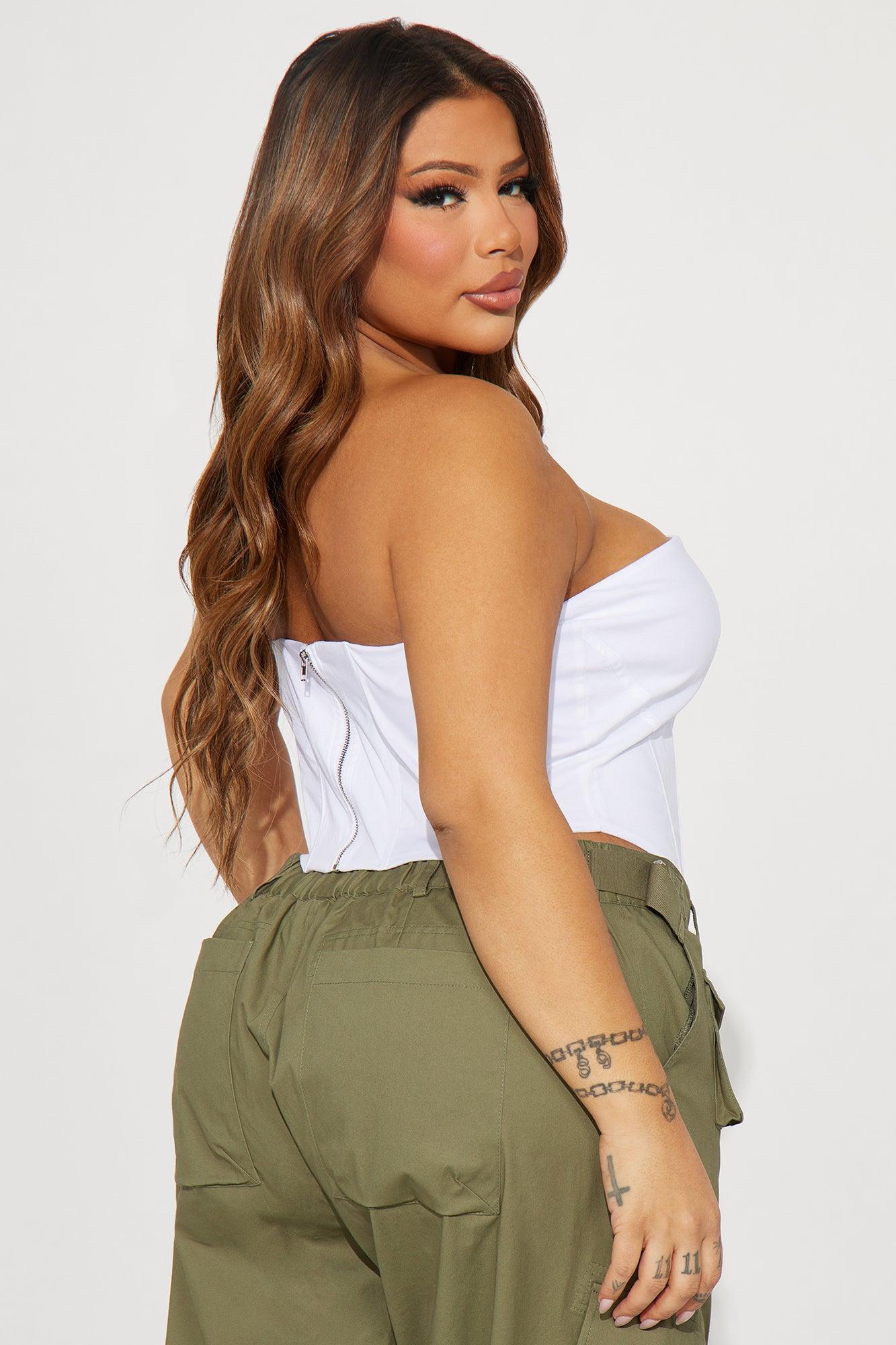 Every Occasion Poplin Corset Top - White Product Image