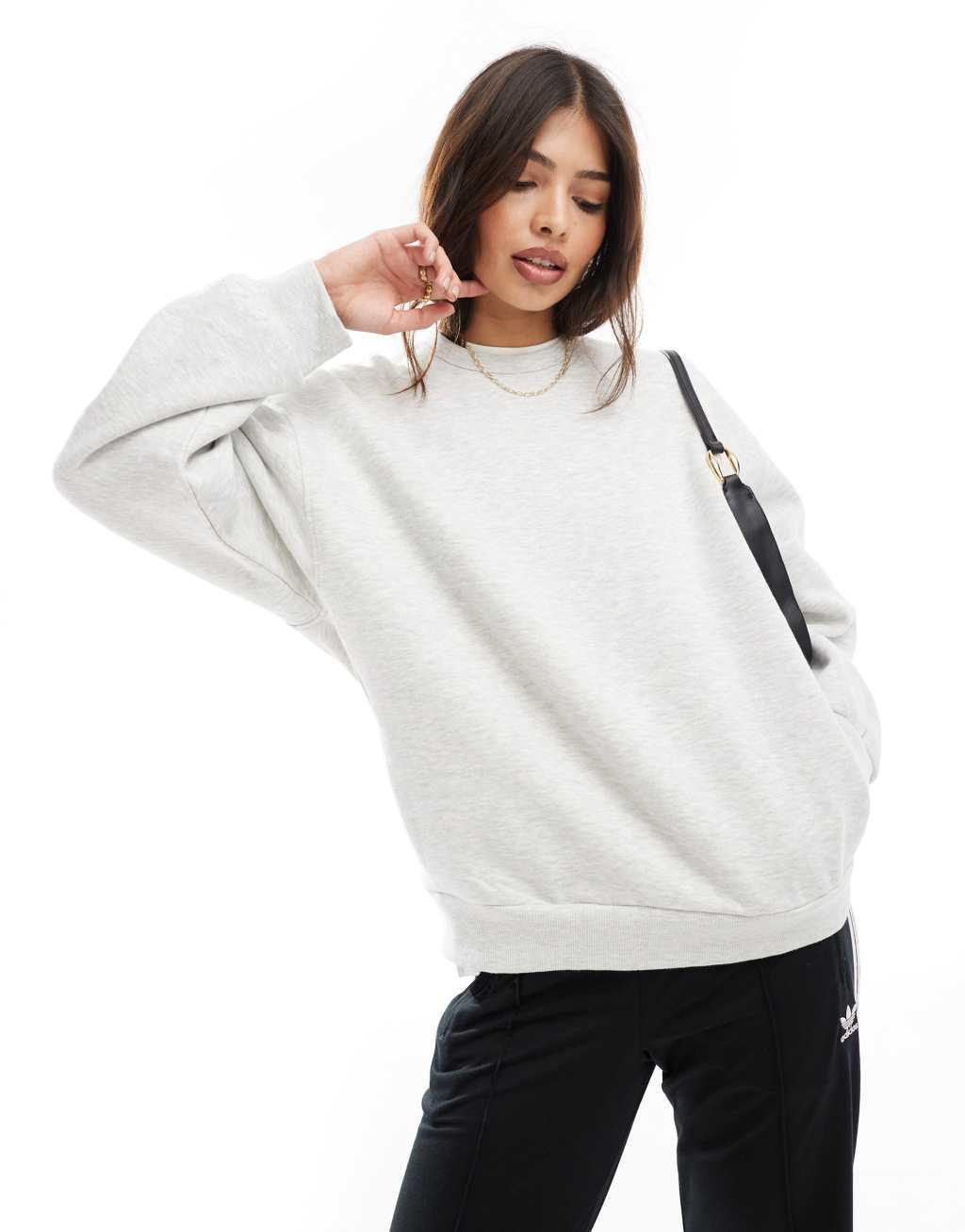 Bershka oversized sweatshirt in gray - part of a set Product Image