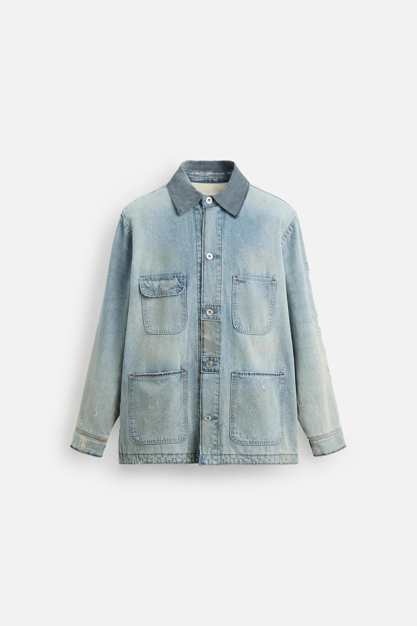 VINTAGE WASHED DENIM OVERSHIRT Product Image