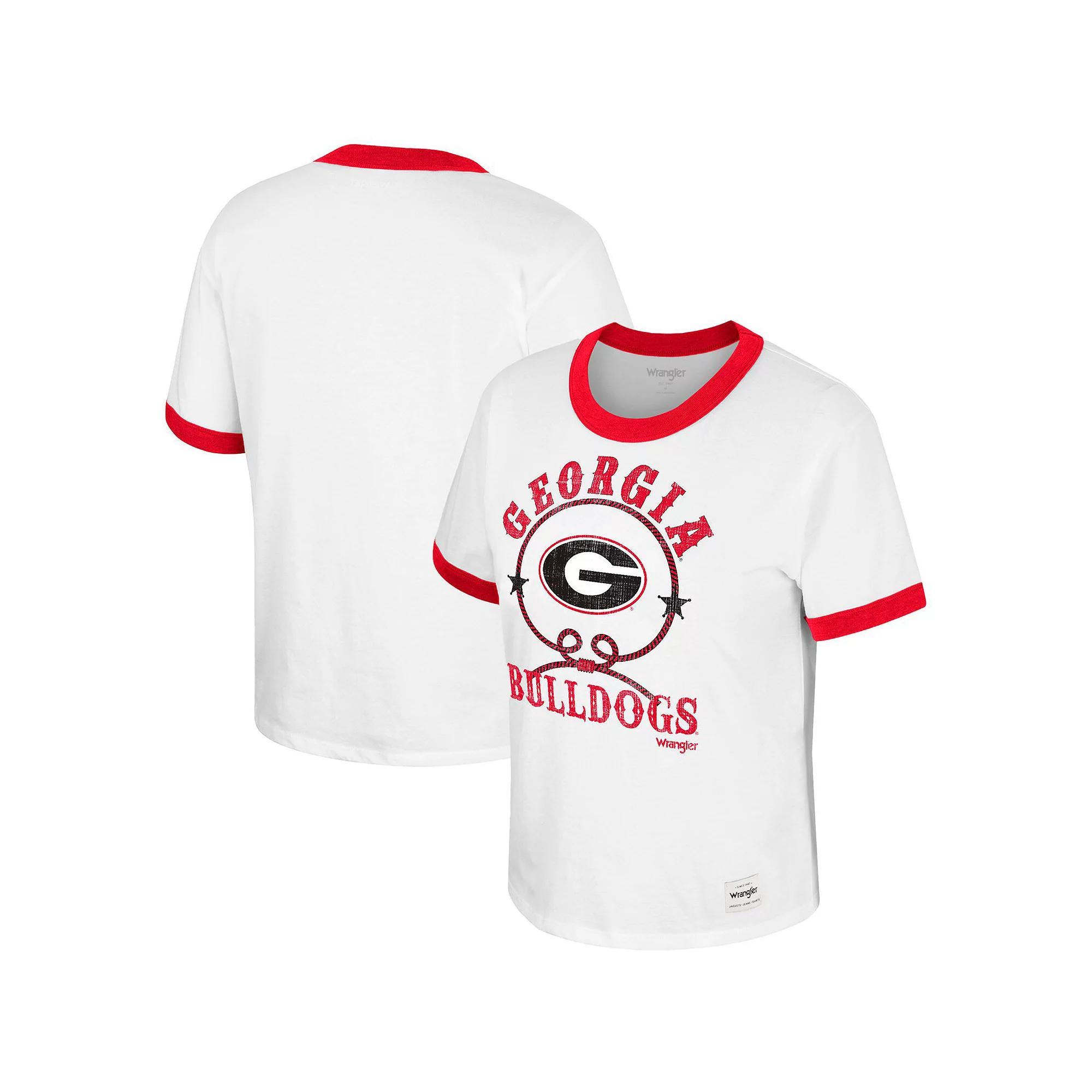 Women's Colosseum x Wrangler White Georgia Bulldogs Freehand Ringer T-Shirt,  Product Image