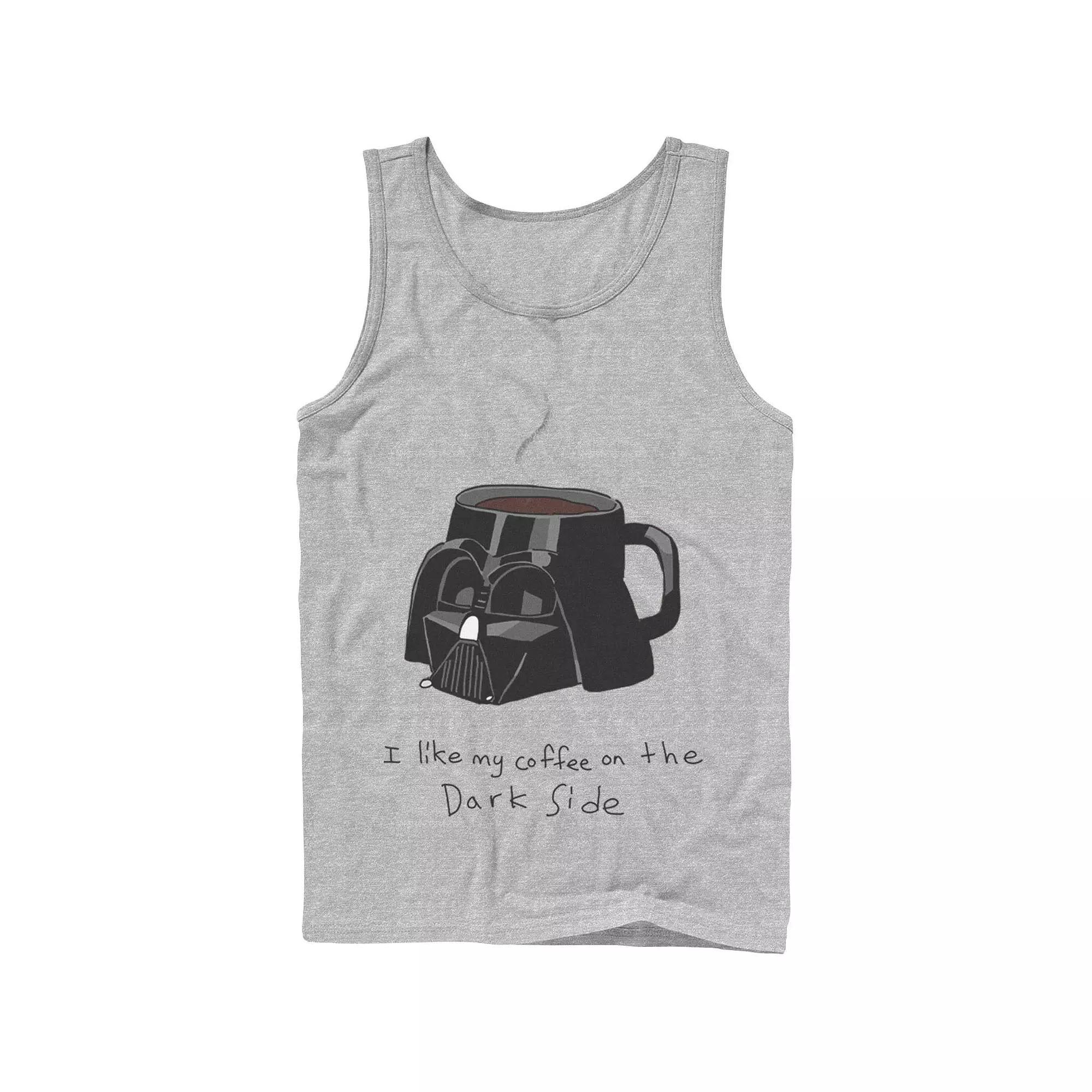 Men's Star Wars Darth Vader Mug I Like My Coffee On The Dark Side Tank Top, Size: XL, Athletic Grey Product Image