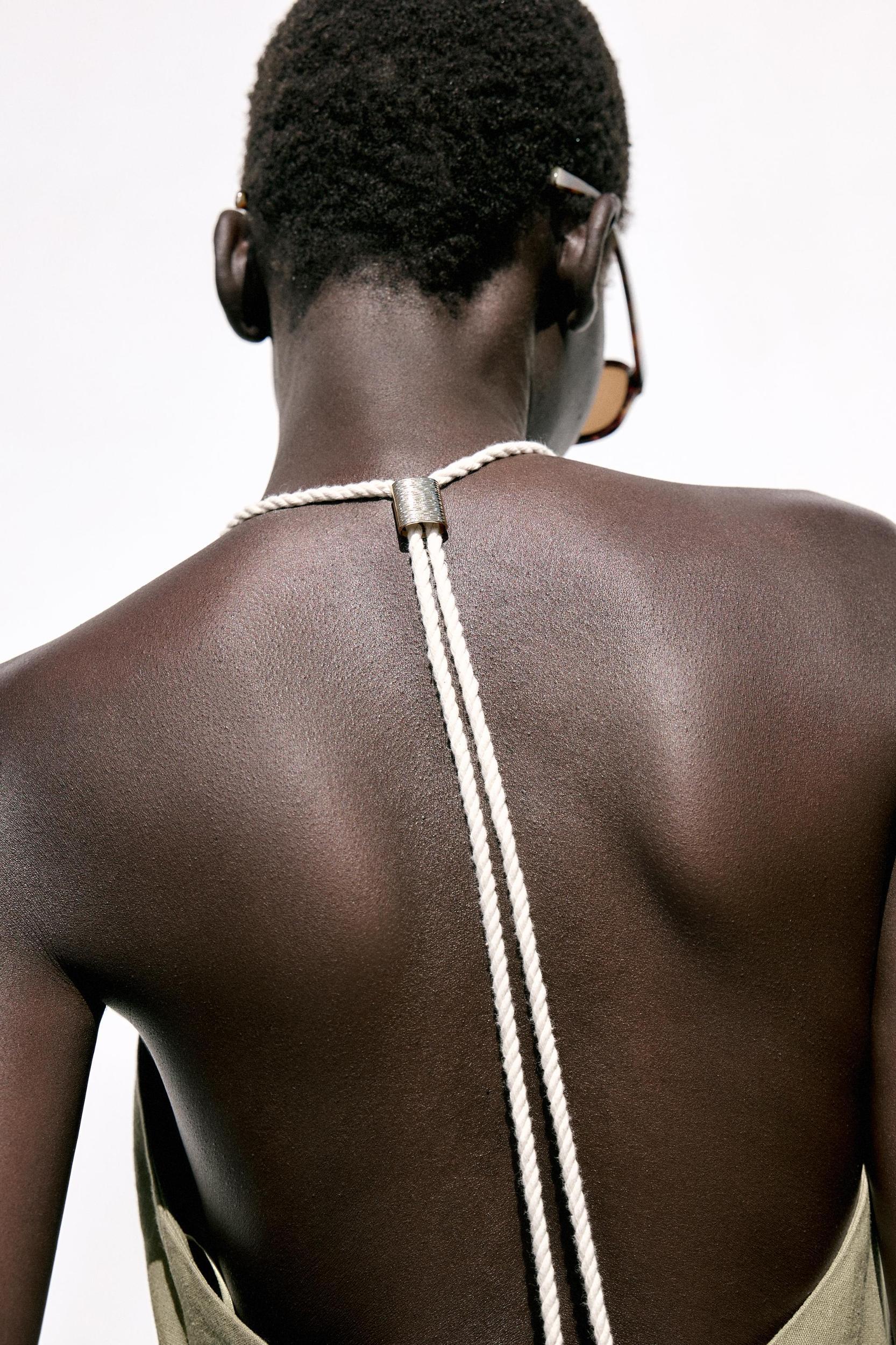 VOLUMINOUS LINEN MIDI DRESS Product Image