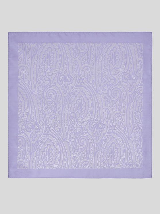 ETRO Jacquard Silk Pocket Square In Purple Product Image