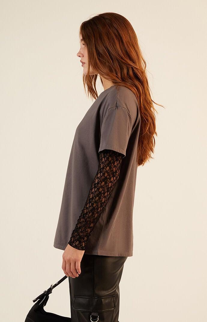 Est. PAC 1980 Women's Lace Layered Long Sleeve T-Shirt Product Image