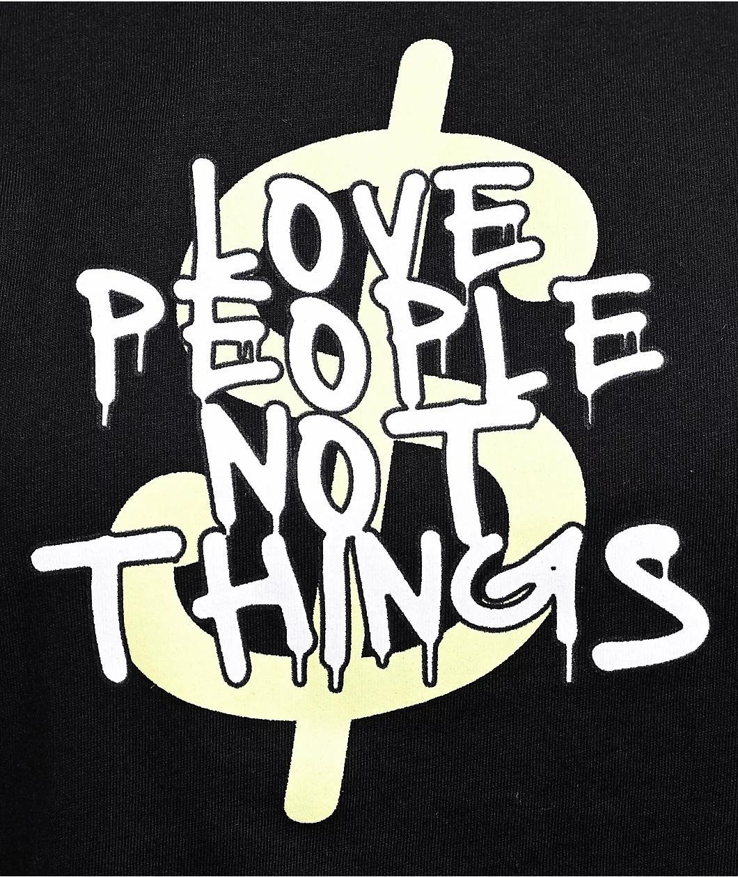 Leah Kirsch Love People Black Crop T-Shirt Product Image