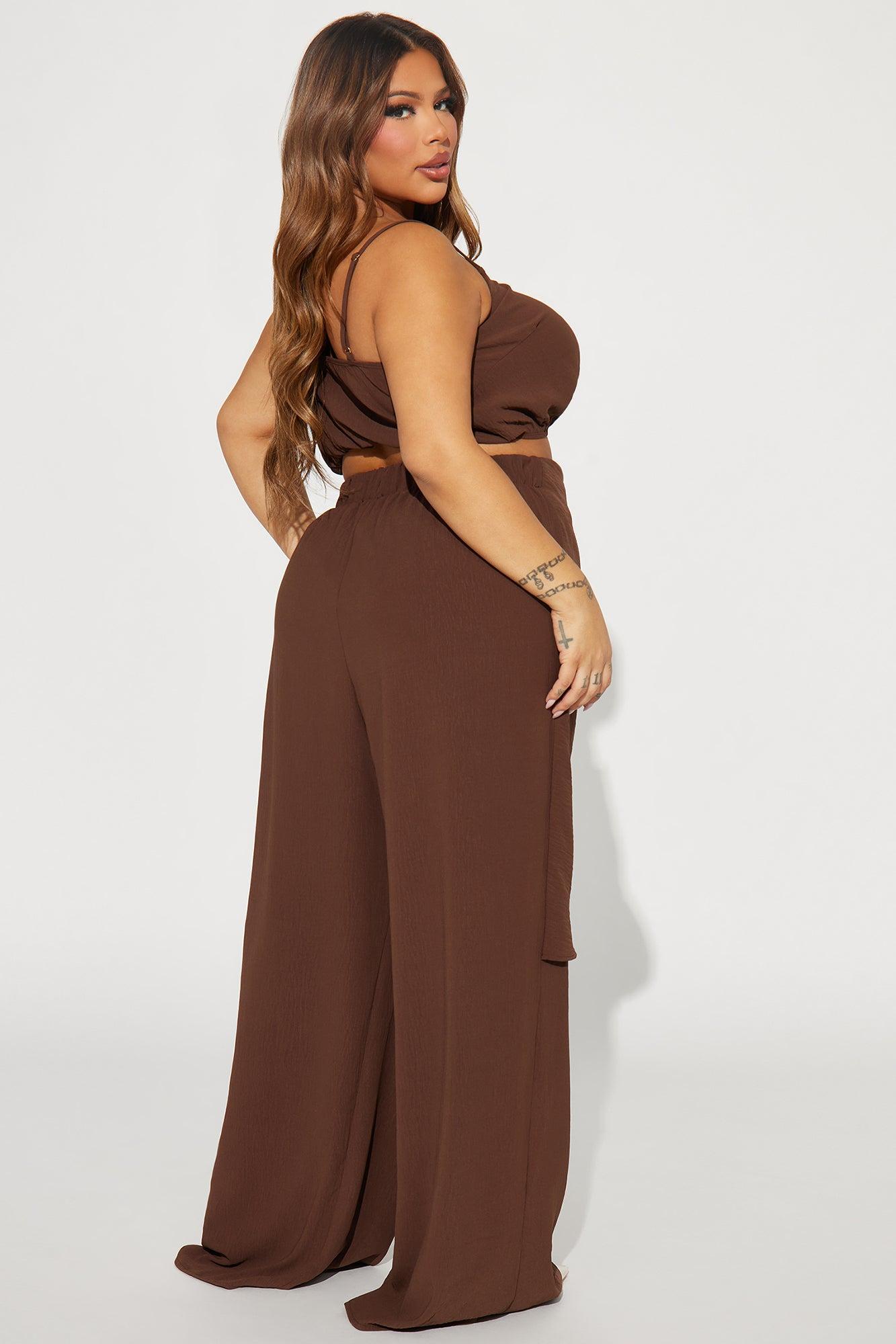 Take Me Away Pant Set - Chocolate Product Image