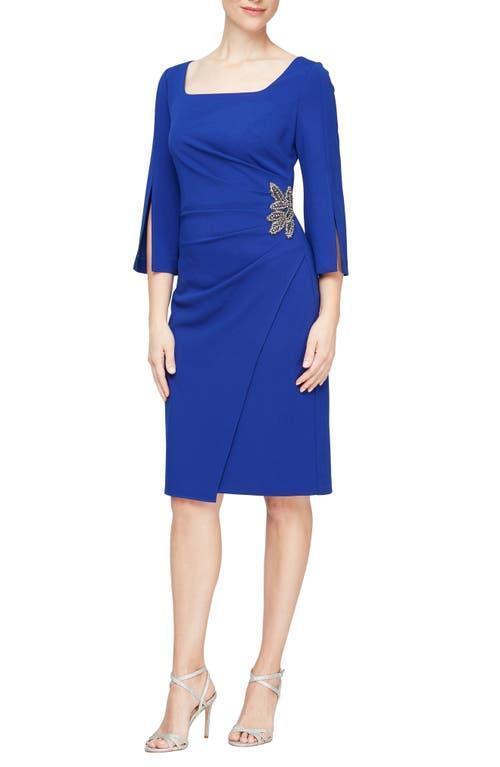 Alex Evenings Short Sheath Dress with Split Sleeves (Royal) Women's Dress Product Image